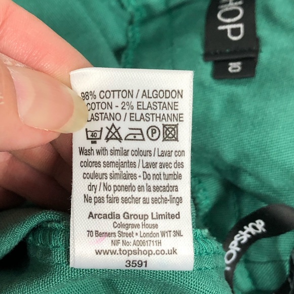 Topshop Green Pencil Skirt Sailor Button Detail 10 - Picture 4 of 7